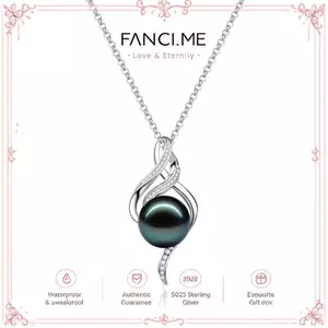 FANCIME "Ondine 's Heart" Vòng cổ bạc ngọc trai Tahitian