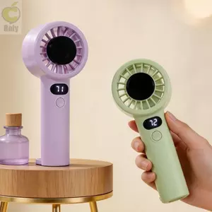 Quạt cầm tay cầm tay ROLY, có thể sạc lại USB với màn hình LED Quạt cầm tay điện, Quạt bỏ túi Mini làm mát cá nhân Sử dụng mùa hè