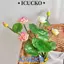 ICUCKO Hoa sen nhân tạo, Cây giả nhân tạo màu hồng trang trí, Lá sen Hoa giả nước hoa Lily Flower Patio Pond
