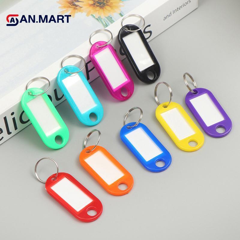 AN.MART 50 Chiếc Móc Khóa Nhiều Màu Sắc Thẻ Chìa Khóa Nhãn ID Tên Phòng Địa Chỉ TEL Số Bút Chìa Khóa Thẻ Hành Lý Có Vòng Chia VN