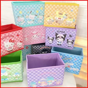 ST2 Sanrio Kuromi Pochacco Hoạt Hình Mỹ Phẩm Hộp Bảo Quản Ký Túc Xá Sinh Viên Để Bàn Có Thể Gập Lại Dung Tích Lớn Hộp Bảo Quản