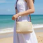 Túi đeo vai SAIA, Túi cói ống hút dệt thông thường, Túi đi biển đơn giản đa năng chất lượng cao dành cho nữ