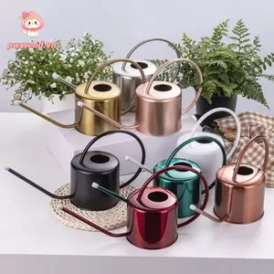 Ấm đun nước tưới cây PWSSEND u, Bình tưới nước bằng thép không gỉ 1.3L, Vòi dài chống rò rỉ chất lượng cao Nồi tưới nước chống rỉ Dụng cụ làm vườn