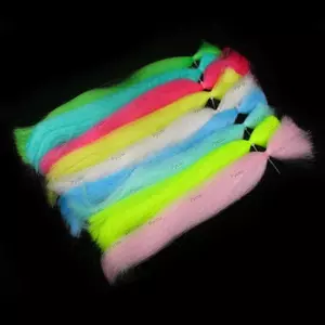 PYCOU Crimped Kinky Minnow Fiber, Sợi Sợi Sợi Tổng Hợp Chiều Dài 30CM Streamer Fly Fibers, Chất Liệu Dụng Cụ Câu Cá Màu Trơn Đa Năng Chất Liệu Bucktail Jig Head Tying Chất Liệu Câu Cá Bass