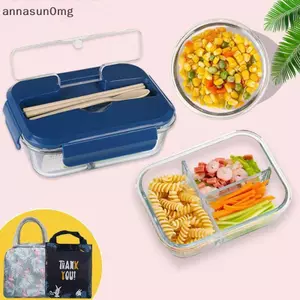 AA 3 / 2 / 1 Hộp Cơm Trưa Bằng Kính Chịu Nhiệt Có Dao Kéo Chống Tràn Văn Phòng Hộp Cơm Trưa Kín Hơi Hộp Bento Có Thể Vi Sóng VN