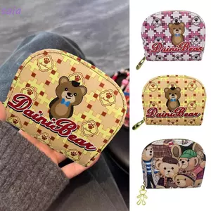 Hộp đựng thẻ SAIA, Khe cắm nhiều thẻ Ví dung lượng lớn, Gấu nhỏ dễ thương tích hợp Ví đựng tiền xu phong cách ngắn dành cho học sinh