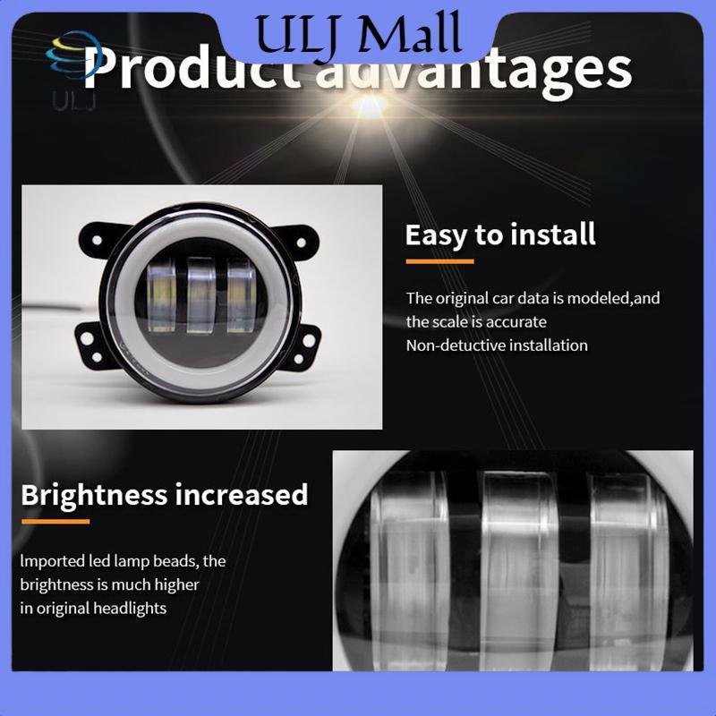 Đèn LED ô tô ULJ 4 Inch cản trước Đèn sương mù cho địa hình có / không có vòng hào quang màu vàng trắng DRL Đèn mắt thiên thần 30W Đèn sương mù.