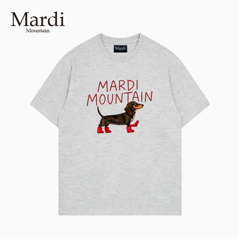 Áo thun cổ tròn Mardi Xuân Hè Phong cách đen trắng nguyên chất Cotton ngắn tay Áo thun nữ 68