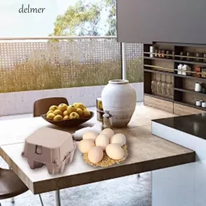 DELMER 10 Cái Thùng Trứng Bột Giấy, Khay Trứng Gà Có Thể Xếp Chồng 4 Lưới, Hộp Đựng Trứng Tiết Kiệm Không Gian Thực Tế Nhà Hàng