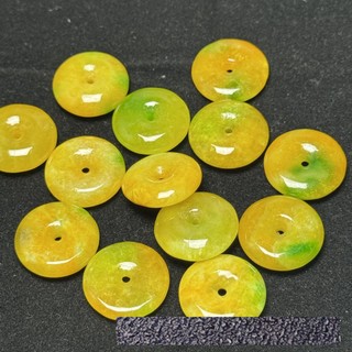 ((2 Cái) Myanmar Jadeite Vàng Nổi Xanh 18 Mm Khóa An Toàn Mặt Dây Chuyền Tự Làm Mặt Dây Chuyền Phụ Kiện