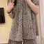 Plus Size Mùa hè Bộ đồ ngủ phong cách mới dành cho nữ Quần Short ngắn tay ren dáng rộng Bộ đồ ngồi