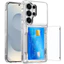 Sang Trọng Pha Lê-Trong Ví Thẻ Bỏ Túi Lật Đứng Đứng Dành Cho Samsung Galaxy S26 Ultra Plus S25 S24 S23 Ultra Plus S25 Edge Túi Khí Chống Rơi Bảo Vệ Mặt Sau