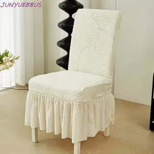 JUNYUE88US Vỏ bọc ghế ăn bằng vải Jacquard co giãn, Tấm bảo vệ nắp ghế chống mài mòn chống bụi, Bọc toàn bộ Vỏ bọc ghế dự tiệc dày chống trượt Phòng khách