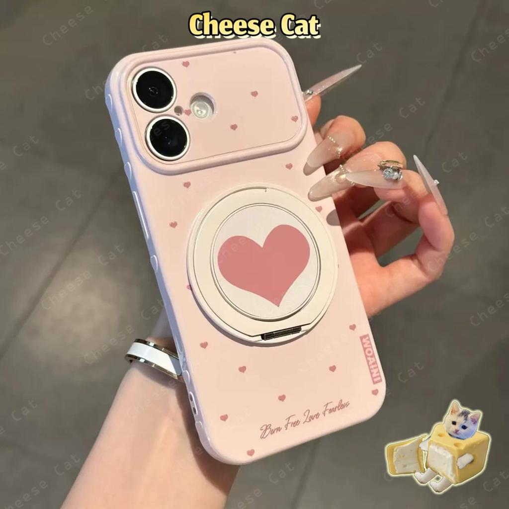 Giá đỡ điện thoại siêu mỏng màu hồng tình yêu Ốp điện thoại cho iPhone dành cho iPhone 14 13 12 11 15 Plus 16 17 Pro Max