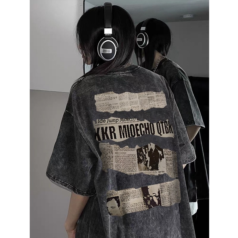 （Giao hàng 24h）Angela Áo thun wash nam nữ local brand unisex áo phông form rộng mùa hè cao cấp ngầu Y0515