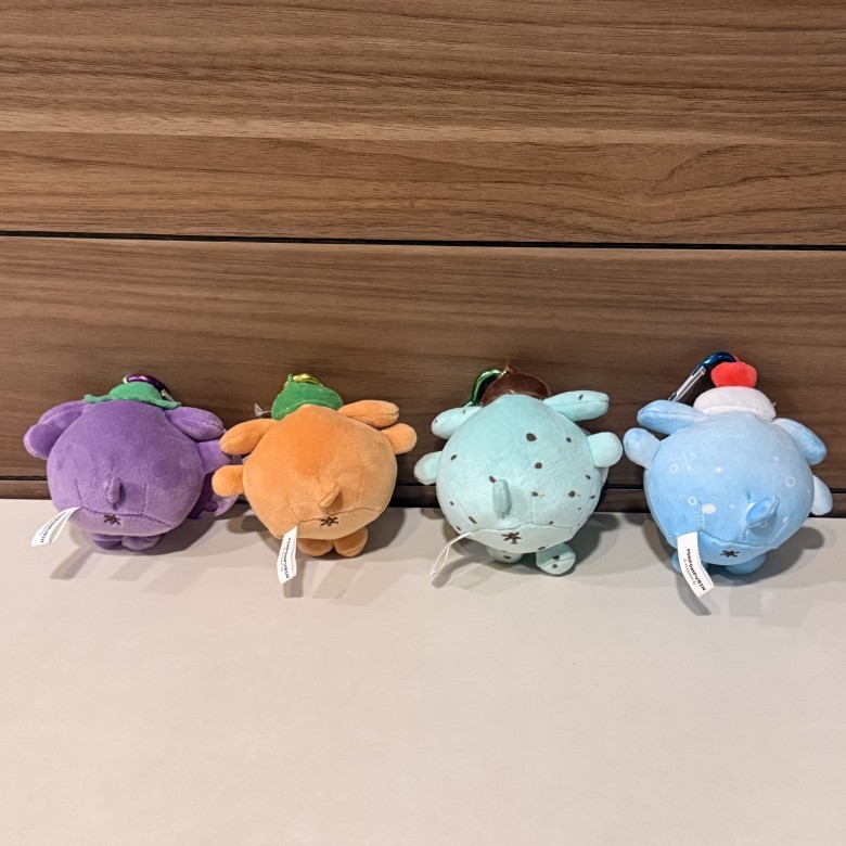 SQ5 Sanrio Pom Purin Plushie Trái Cây Món Tráng Miệng Trái Tim Sang Trọng Carabiner Túi Charm QS5