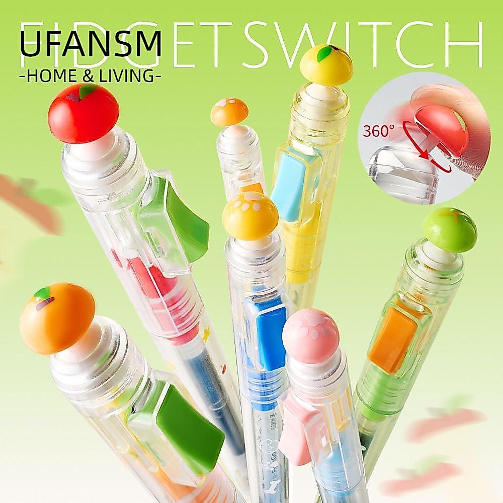 UFASM 4 Cái / bộ Bút Gel Fidget Clicker, Chống Lo Âu Với Bút Thay Thế Đổ Lại Bút Công Tắc Thư Giãn, Công Cụ Học Viết Mịn 0.5 Mm Sáng Tạo Cho Kỳ Thi Prep