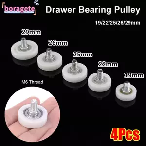 BORAGETE 1 Chiếc Tủ Di Chuyển Bánh Xe, Nylon Kim Loại M6 Bên Ngoài Chủ Đề Ngăn Kéo Mang Ròng Rọc, Với Vít Phẳng Cửa Trượt Con Lăn Cửa Sổ Theo Dõi Phụ Kiện