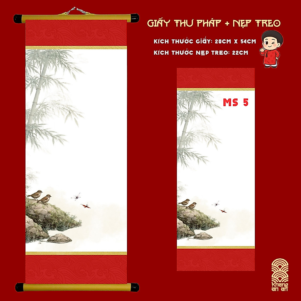 COMBO 10 LIỄN GIẤY VIẾT THƯ PHÁP CÓ IN NỀN TRÚC SIZE 20CMX54CM