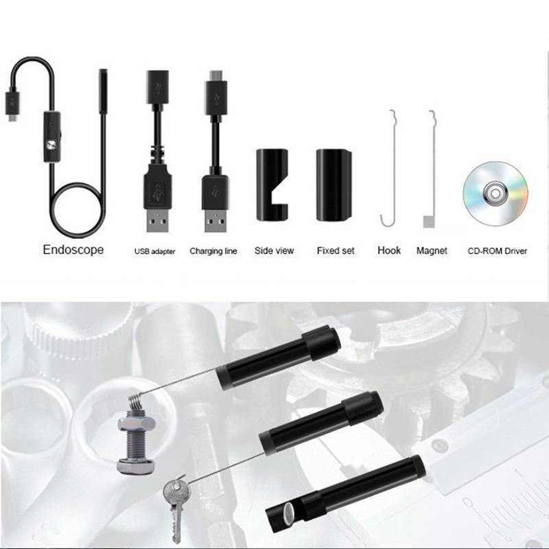 ZK 3 trong 1 USB Type-C Kiểm tra nội soi Borescope 5.5 / 7 / 8mm Ống kính HD Camera IP68 VN