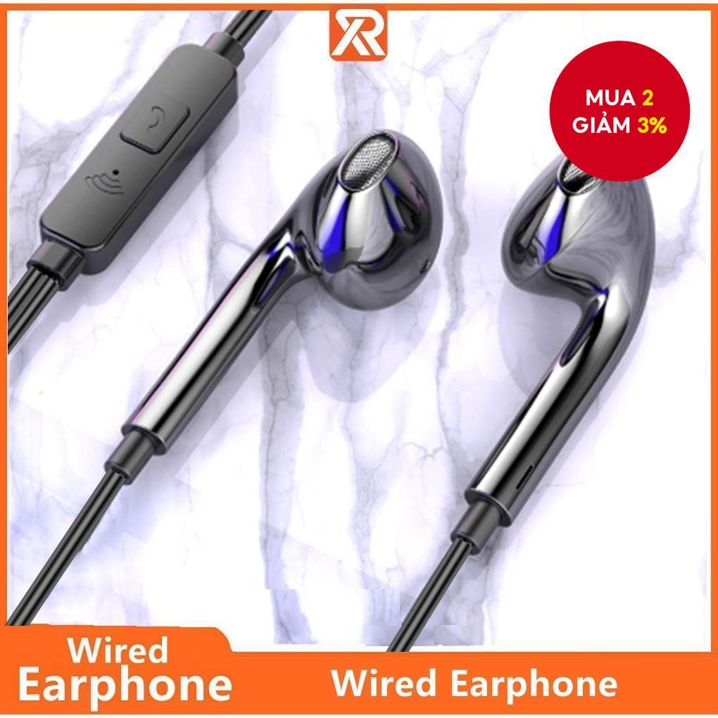 Tai nghe XINRAN Tai nghe khử tiếng ồn có dây Tai nghe điều khiển âm lượng trong tai có Mic Âm thanh nổi HD Tai nghe gọi