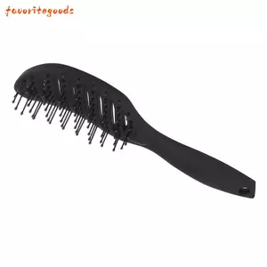 FAVORITEGOODS Lược Chải Tóc Meniscus, Thiết Kế Thông Hơi Màu Đen Cong Lỗ Thông Hơi Bàn Chải, Dành Cho Du Lịch Nylon Lông Chuyên Nghiệp Lược Nylon Sử Dụng Hàng Ngày