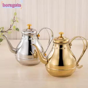Ấm đun nước BORAGETE, Hộp đựng nước Nồi miệng dài 1,8L / 1,2L, Ấm trà có bộ lọc máy pha trà ô Long màu xanh lá cây bằng thép không gỉ Bình trà Ấm đun nước trà Dụng cụ cà phê