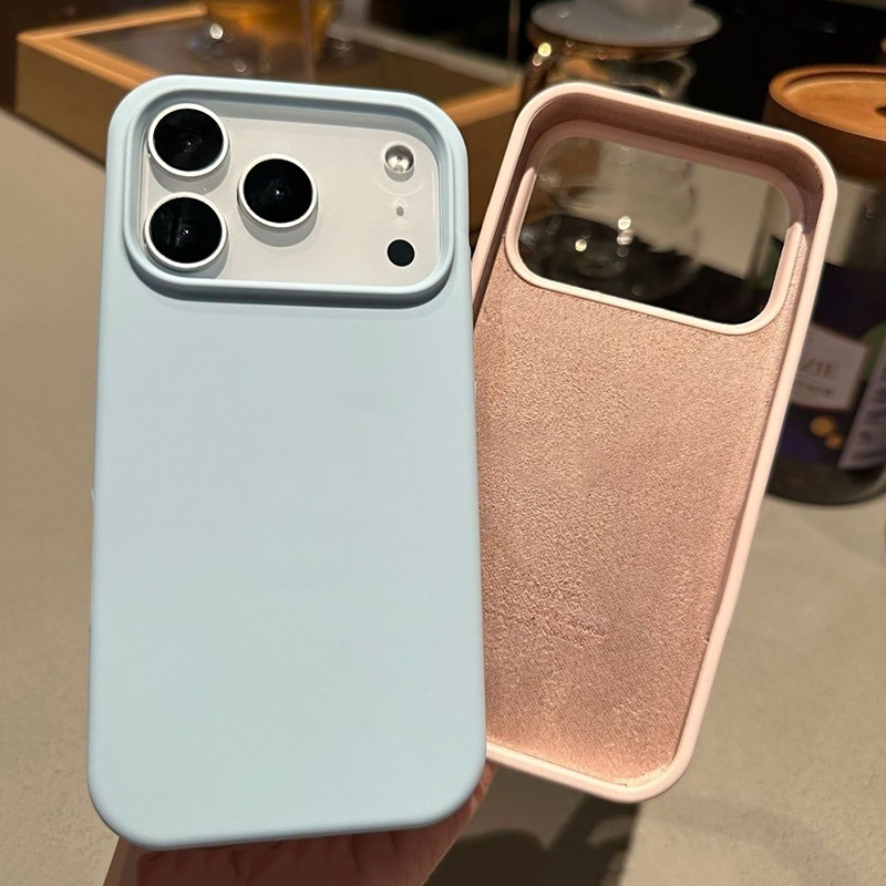 W / Flannel Bên Trong Silicon Lỏng Mềm Mại Chống Sốc Thân Thiện Với Da Cho iPhone 17 16 Pro Max