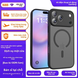 ốp lưng iPhone Phù hợp với vỏ điện thoại iPhone 14/15/16/17, thiết kế hút từ mờ, có lỗ nhỏ để chống va đập.