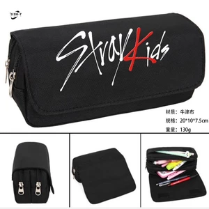 Hộp đựng bút chì hai lớp Stray Kids Nhật Bản - Hộp đựng văn phòng phẩm Anime dung tích lớn