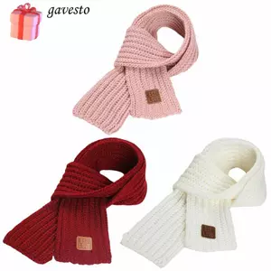 Ấm cổ GAVESTO, Khăn quàng cổ mềm mại dày cho trẻ em, Khăn dệt kim dễ thương ngoài trời ấm áp thời trang cho bé trai bé gái
