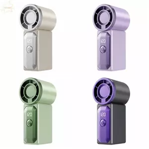 Quạt cầm tay Mini AWNGD, Quạt bàn Turbo tốc độ cao có thể sạc lại USB, 120 cài đặt di động có thể điều chỉnh Màn hình LED Quạt Turbo Cắm trại
