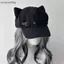 AA Nữ Tai Mèo Bông Tai Bông Tai Kẹp Gothic Gothic Gothic Gothic Beret Y2K Nữ Steampunk Punk Dây Kéo Handmade Mũ Chống Nắng VN