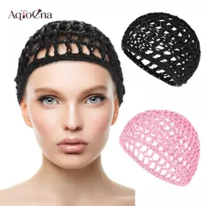 AqToCna Lưới Rỗng Móc Tóc Lưới Dệt Mũ Bonnet Mũ Ngủ Mũ Ngủ Cho Nữ Tóc Giả Đầu Bao Phụ Kiện Ngủ AqToCna
