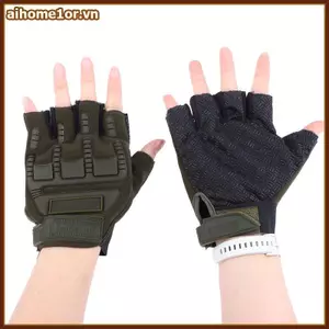 AIHOM Găng tay đi xe đạp bé trai và bé gái Chất liệu thoáng khí chống trượt nửa ngón tay để đi xe đạp ngoài trời,