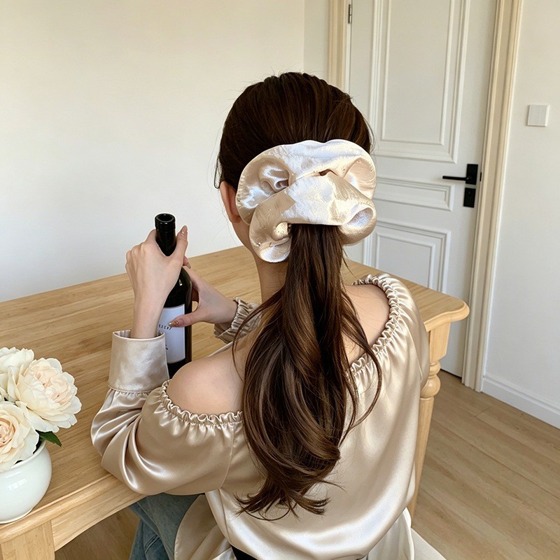2026 Pháp Thanh Lịch Tính Khí Dây Tóc Cao Cấp Zircon Satin Dây Buộc Tóc Nữ