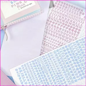 VIC 3 Tờ Tạp Chí Miếng Dán Chữ Miếng Dán Hàn Quốc Miếng Dán Bảng Chữ Cái Miếng Dán Trang Trí Nhãn Dán Sổ Lưu Niệm Miếng Dán