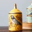 DONOVANQQ Hộp Trà Phong Cách Mộc Mạc Mỹ, Hộp Trà Gốm Chống Ẩm, Hộ Gia Đình Vintage In Chim Nhà Bếp Bảo Quản Quà Tặng