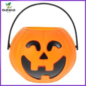 Trang Trí Halloween LED Trẻ Em Pail Mini Trick Treat Xô Màu Cam Trang Trí Cầm Tay zhenghtr