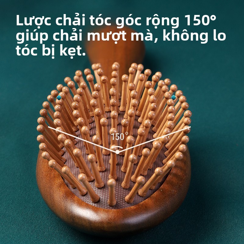 Lược đệm hơi gỗ đàn hương – [Chải mượt & massage da đầu] , thông kinh lạc, tiện mang theo