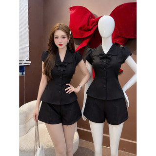 Set Bộ Nữ Ngắn COTTON Thiết Kế Thời Trang KÈM TAG NƠ RỜI Mới KME.STORE