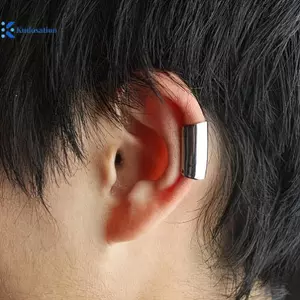 Kudosation 1 Ống Dài Đơn Giản Hình Học Thép Không Gỉ Kẹp Tai Cho Nam Nữ Không Xuyên Tai Vòng Đeo Trang Sức Thời Trang Hàng Ngày Mặc Phong Cách Đẹp