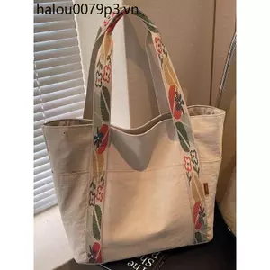 Túi Nylon thông thường dành cho nữ Dung tích lớn dành cho học sinh Túi vải di động Niche All-Match One-