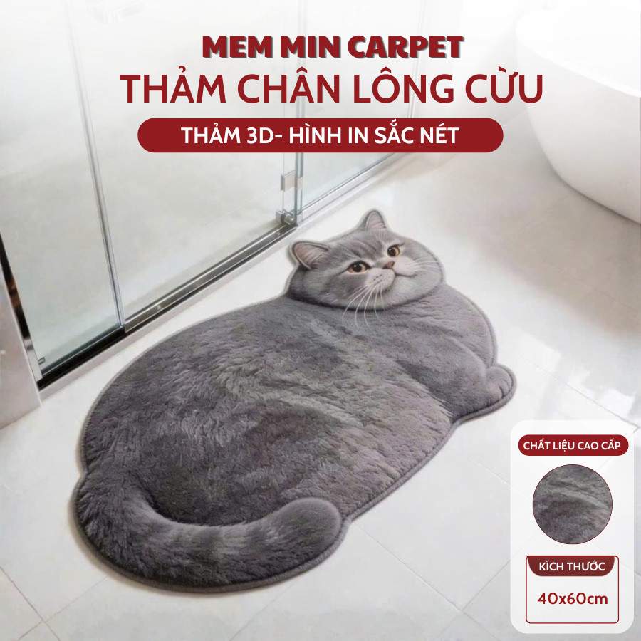 (TH117) Thảm chân lông cừu với họa tiết 3D đa dạng, mật độ lông dày và độ bền cao Memmin Carpet