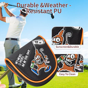 Câu Lạc Bộ Golf Nắp Cướp Biển Putter Bao Nam Châm Đóng PU Lông Cừu Lót Đầu Bảo Vệ