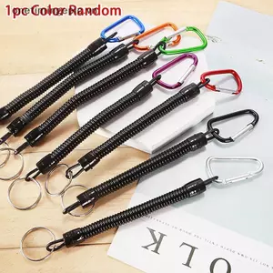 VFZ Có Thể Thu Vào Lò Xo Co Giãn Dây Móc An Ninh Bánh Răng Móc Khóa Dụng Cụ Đi Bộ Đường Dài Cắm Trại Chống Mất Móc Khóa Điện Thoại Carabiner OTE