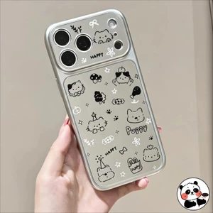 Ốp Điện Thoại Gương Bạc Puppy Cho iQOO Z10 Lite Z10R Z10X Z7i Z6 Pro Z5X U5X 5G 4G Vỏ Hoạt Hình Chó Mèo Dễ Thương Ins Phong Cách Mềm