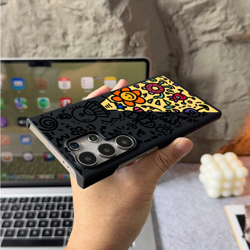 Dành Cho Samsung S26 Ultra S25 S24 Ultra S25 FE S24 FE S23 “Graffiti ” Micro Matte Vỏ Điện Thoại Cứng Ultra S22 S21 S20 A55 A56 A17 A15 A26 / Vỏ Chống Vân Tay