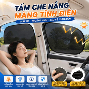Tấm Chắn Nắng Ô Tô HomeMate Màng Tĩnh Điện Chống UV, Rèm Che Nắng Kính Xe Không Keo Dễ Dán Tháo