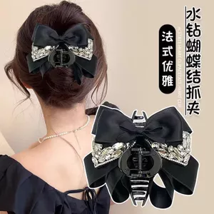 Ánh Sáng Hàn Quốc Sang Trọng Nhiều Lớp Nơ Công Nghiệp Nặng Nhấp Nháy Kim Cương Lấy Kẹp Nữ Thời Trang Lớn Đầu Lưng Cá Mập Kẹp